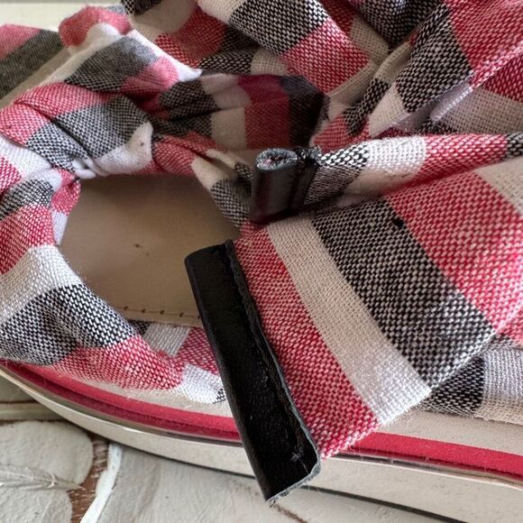 Zara red, white, and blue ribbon tie platform sandal size 39 - Picture 8 of 8